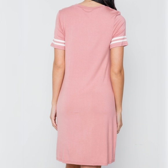 VALERIE SUPER SOFT SPORTY COLOR BLOCK DRESS PINK - Picture 2 of 8